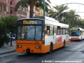 Poblíž zastávky Via Roma byl na lince č. 5 vyfotografován také trolejbus č. 630. Většina ze zaznamenaných trolejbusů byla celá oranžová, dva kusy (včetně č. 630) však byly po vzoru novějších autobusů oranžovo-bílé. | 27.7.2010