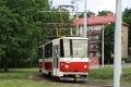 Vůz T5B6 ev.č.273 na objízdné koleji vozovny Litvínov s pozůstatkem koleje odnikud nikam... | 2.6.2012