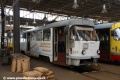 Vůz T3SCUS ev.č.234 s celovozovou reklamou na „novou“ myčku pro veřejnost postává v litvínovské vozovně. | 2.6.2012