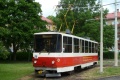 Vůz T5B6 ev.č.273 na objízdné koleji vozovny Litvínov. | 2.6.2012