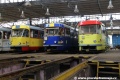 Vozy T3M3 ev.č.282 a T3SUCS ev.č.225 a 278 odstavené v litvínovské vozovně. | 2.6.2012