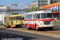 Autobus Škoda 706 RTO MTZ ev.č.150 ve společnosti vozu T3M3 ev.č.305 vypraveném na linku 2. | 2.6.2012