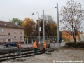 V obratišti Trnkova zatím končí první etapa budování nové tramvajové tratě na Nové Sady. | 14.10.2013
