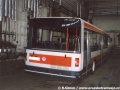 A v přítmí výrobní haly také na autobus Škoda 21AB, který měl společnou karoserii s trolejbusy 21Tr... | 13.4.1996