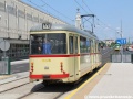 Jediný zachovaný vůz Düewag GT6 ev.č.615 pro přepravu cestujících opouští zastávku Dworzec Zachodni. | 2.7.2012