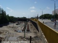 Pohled na rozestavěné prodloužení PST (tramvajové rychlodráhy) u zastávky Most Teatralny. | 1.7.2014