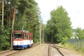 Za zastávkou Am Stadtwald se nachází odbočka bývalé vlečky v místě, kde se tramvajová trať sbíhá s bývalou vlečkou je zachycen vůz T6C5 #30. | 7.8.2021