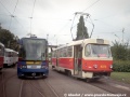 Kromě vozů po běžných prohlídkách vyjely na zkušební jízdu i nové vozy. Vedle čerstvě zkompletované tramvaje T3M2-DVC ev.č.8072 to byla i tramvaj typu RT6S ev.č.0031, zkoušená výrobcem ČKD Dopravní systémy. | 5.8.1998