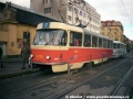 V lednu 1998 došlo vzhledem k dodávkám vozů T6A5 k přesunům starších vozů T3 z vozovny Žižkov. Z první série vozů T3 zůstal ve vozovně Žižkov pouze vůz ev.č.6124, který jezdil v lednu v soupravě s novější tramvají T3 ev.č.6630. Tato napůl reklamní souprava byla vyfotografována na lince 9 na Andělu | 19.1.1998