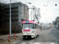 Slušivá celovozová reklama Večerníku Praha na voze T3 ev.č.6763, vypraveném z vozovny Kobylisy na linku 14. Snímek byl pořízen u zastávky Na Knížecí, přes kterou byla linka v té době nově vedena | 14.1.1998