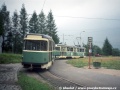 Pohled zezadu na soupravu T2R 21+20 ve smyčce Horní Hanychov. Dnes opravdu naposledy. | 26.8.1998