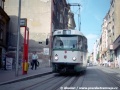 Čtveřici vozů vypravených na normálním rozchodu uzavírá vůz T3m ev.č.58, vyfotografovaný v zastávce Ulice 5. května ve směru do centra. | 18.8.1998