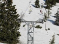 Tlačná podpěra č.12 horního úseku lanové dráhy na Sněžku obsahuje v kladkové baterii pro každé lano 9 kladek vedoucích lano. | 30.4.2012