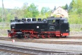 Parní lokomotiva 99 1785-7 na nádraží Oberwiesenthal. | 30.5.2015