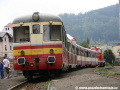 Zvláštní ozubnicový vlak ve složení 820.056-0+Balm Bistro+29-29 327-5+29-29 309 s ozubnicovou lokomotivou T426.001 ve svém čele na tanvaldském nádraží. | 10.9.2011