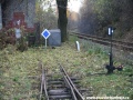 A dál již ani metr. Koncový šturc úzké železnice v Třemešné ve Slezsku. | 5.11.2011