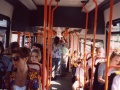 Jedni z prvních nadšených pražských cestujících v prototypovém voze RT6N1 ev.č.0028. | 31.5.1996
