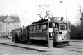 Souprava motorového a vlečného vozu #2020+1195 vypravená na linku 3 v ulici U Sjezdového paláce, tedy na Výstavišti Holešovice. | 13.1.1972