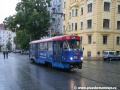 Vůz T3SUCS ev.č.7023 vyčkává v rámci reklamní akce PRE v obratišti Čechovo náměstí jako vložený spoj linky 24. | 15.10.2009