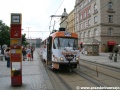 Kofola tramvaj tvořená vozem T3SUCS ev.č.7040 v zastávce Palackého náměstí | 7.6.2007