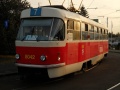 Vůz T3M ev.č.8042 vypravený na linku 7 ve smyčce Ústřední dílny Dopravního podniku. | 17.9.2011