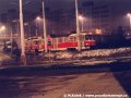 Souprava vozů T3M2-DVC ev.č.8063+8077 vypravená na linku 52 manipuluje ve smyčce Lehovec v první den roku 2000. | 1.1.2000