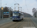 Souprava vozů T3M #8065+#8010 vypravená na linku 9 klesá Plzeňskou ulicí k zastávce Kotlářka. | 12.3.2004