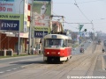 Vůz T3M2-DVC ev.č.8082 na zkušební jízdě s orientací linky 15 míří k libeňskému nádraží. | 24.3.2012