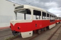 Skříň budoucího vozu T3R.PLF #8289 odstavená na povrchové koleji v Opravně tramvají. | 22.9.2021