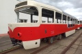 Skříň budoucího vozu T3R.PLF #8290 odstavená na povrchové koleji v Opravně tramvají. | 22.9.2021