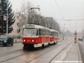 Souprava vozů T3R.P ev.č.8314+8315 vypravená na linku 31 nahrazující uzavřené stanice metra linky A u vokovické vozovny. | 27.12.2002