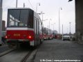K vytažení vozu Škoda 14T ev.č.9119 na pražské koleje byla tentokráte určena souprava vozů T6A5 ev.č.8606+8605, která na místo přijela v 7:25. | 16.2.2007