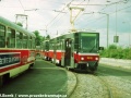 Zkušební jízda soupravy vozů T6A5 ev.č.8616+8615 byla Dopravnímu podniku předána 16. srpna 1995. | 6.9.1995
