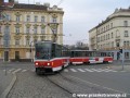 Souprava vozů T6A5 ev.č.8737+8736 na 10. pořadí linky 13 vjíždí do smyčky Smíchovské nádraží | 13.4.2006