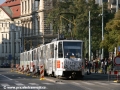 Souprava spřažených vozů KT8D5 #9020+9039 na lince náhradní dopravy X vyčkává v zastávce Karlovo náměstí na odjezd směr I.P.Pavlova. | 30.10.2010