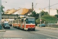 Vůz KT8D5 ev.č.9036 vypravený na linku 3 s přívlastkem X-B míří k zastávce Plzeňka. | 21.8.2002
