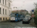 Během návštěvy papeže Jana Pavla II. v roce 1997 se na manipulační jednokolejné trati Hládkov objevil i vůz KT8D5 ev.č.9045 vypravený na cvičnou jízdu. | 25.4.1997