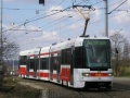 Vůz RT6N2 ev.č.9101 během zkušební jízdy vjíždí do smyčky Levského. | 6.4.2006