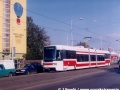Vůz RT6N1 ev.č.9104 vypravený na linku 11 u smyčky Černokostelecká. | 17.10.1997