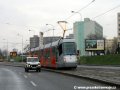 Dispečerský vůz KGX-23 doprovází jízdu vozu Škoda 14T ev.č.9122 u zastávky Hlušičkova. | 22.3.2007