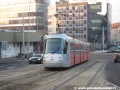 Vůz Škoda 14T ev.č.9132 vypravený na linku 18 vyčkává v ulici Na Pankráci na signál volno světelné signalizace před zastávkou Pražského povstání. | 28.1.2011