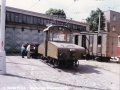 Elektrická nákladní lokomotiva ev.č.4072 během výstavy v areálu vozovny Vokovice. | léto 1991