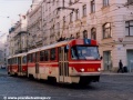 Souprava cvičných vozů T3 ev.č.5505+5515 projíždí Strossmayerovým náměstí k nábřeží kapitána Jaroše | 8.12.2003