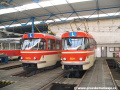Cvičné vozy T3 ev.č.5505 a 5511 ve vozovně Vokovice | 11.10.2006