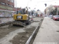 Zřizování spodních vrstev tramvajové tratě systému W-tram v Zenklově ulici. | 28.3.2011